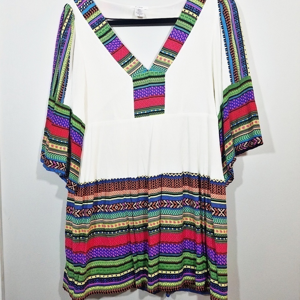 Esley multicolored  striped boho tunic.
